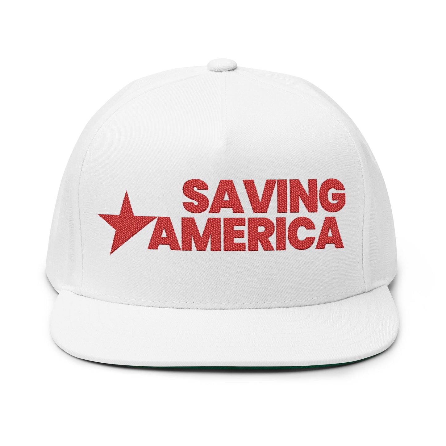 White Saving America - Flat Brim Hat