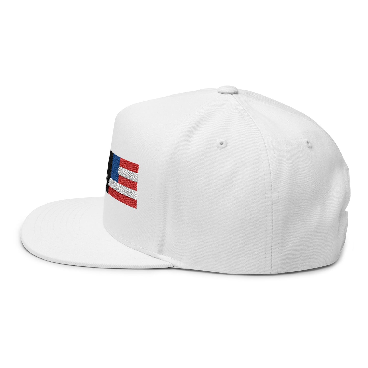 White I AM Flag - Flat Brim Hat