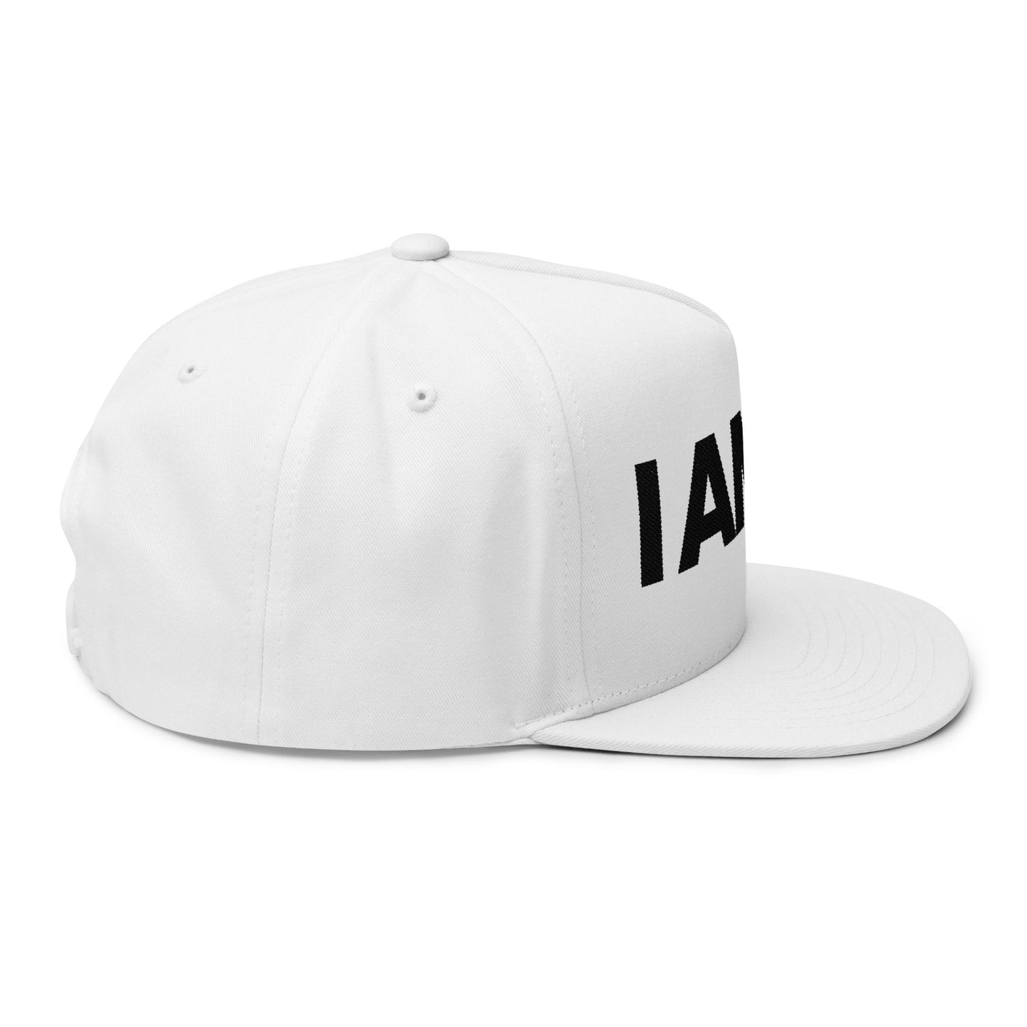 White I AM Flag - Flat Brim Hat