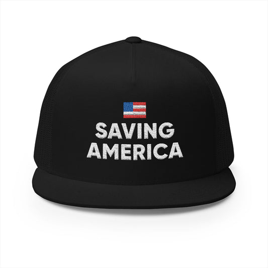 Black & Navy Saving America - Trucker Hat