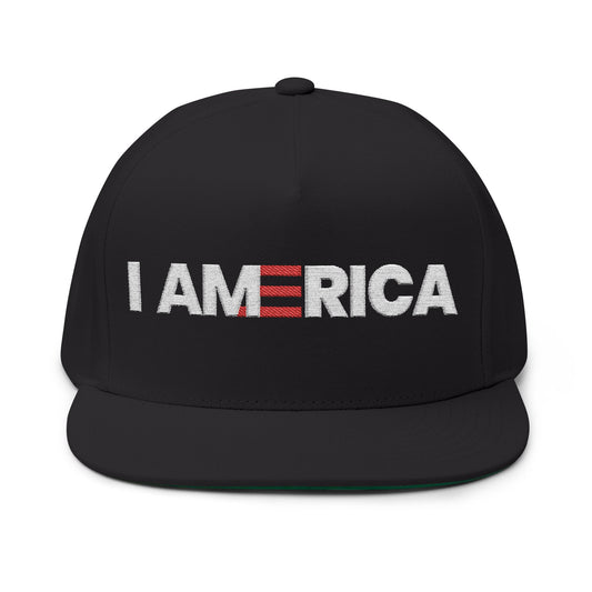 Black & Royal I America - Flat Brim Hat
