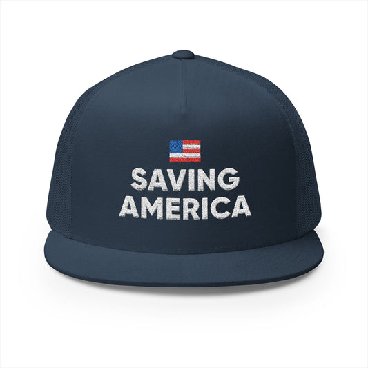 Black & Navy Saving America - Trucker Hat